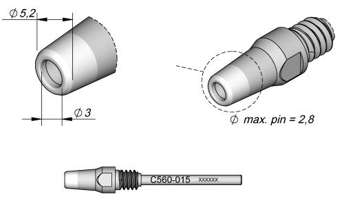 Bico Dessoldar p/ Dessoldador DR560 (5,2 x 3mm) - JBC