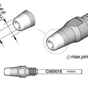 Bico Dessoldar p/ Dessoldador DR560 (4,6 x 2,2mm) - JBC