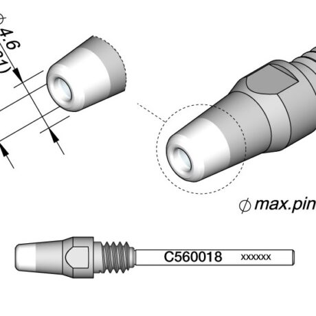 Bico Dessoldar p/ Dessoldador DR560 (4,6 x 2,2mm) - JBC