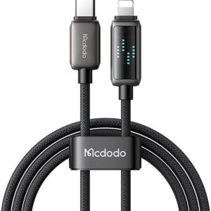 Cabo USB-C Macho - Cabo Lightning Macho c/ Display LED (1,2mts) - MCDODO