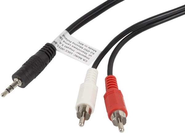Cabo Mini Jack 3.5mm Macho - 2x RCA Macho (1,5 mts) - LANBERG
