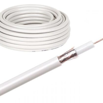 Rolo Cabo Coaxial RG6 Branco (25 mts) - DAXIS