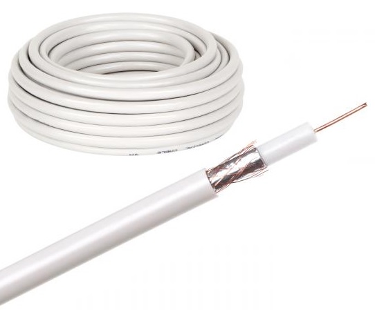 Rolo Cabo Coaxial RG6 Branco (25 mts) - DAXIS