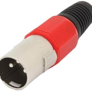 Ficha Canon Metálica 3 Pinos Macho (Vermelho) - VELLEMAN