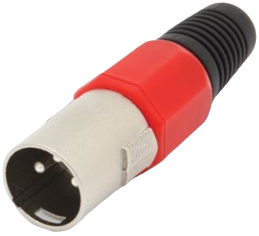 Ficha Canon Metálica 3 Pinos Macho (Vermelho) - VELLEMAN