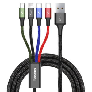Cabo USB A Macho - Lightning + micro-USB B + USB C (1,2 mts) - BASEUS