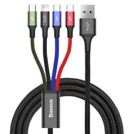 Cabo USB A Macho - Lightning + micro-USB B + USB C (1,2 mts) - BASEUS