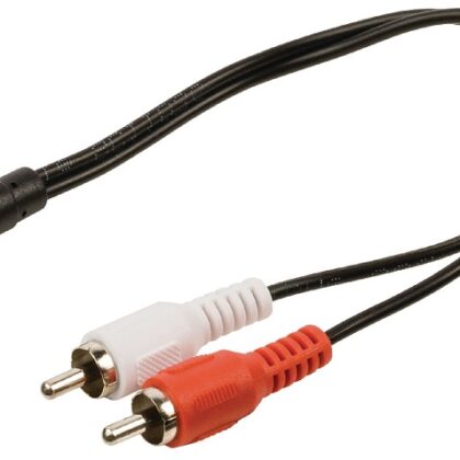 Cabo 2 RCA Macho - Jack 3,5mm Stereo Femea (20cm) - GOOBAY