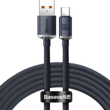 Cabo Crystal Shine USB-A Macho - Cabo USB-C Macho 100W (1,2 mts) - BASEUS