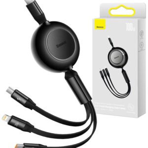Cabo 3-EM-1 Bright Mirror 4 USB-C - (Micro USB / USB-C / Lightning 100W) - BASEUS