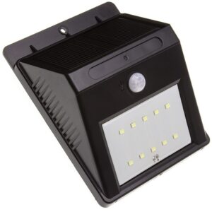 Candeeiro Exterior Solar Mural 20 LED´s Branco F. 6000K c/ Sensor Movimento PIR (Preto)