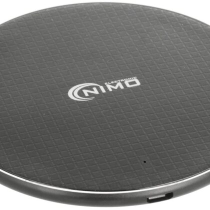 Base Carregador Qi Indução s/ Fios 10W p/ Smartphones (Preto) - NIMO