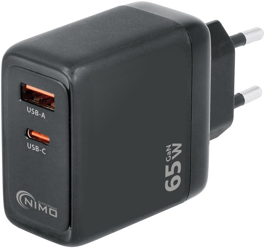 Adaptador USB-C + USB-A PD 65W GaN - NIMO