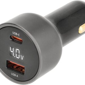 Carregador Isqueiro Duplo USB-C + USB-A 65W GaN c/ Ecr? LED - NIMO