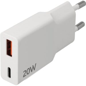 Carregador USB Duplo (1x USB-C PD/QC + 1x USB-A QC) Carregamento R?pido 20W - NIMO