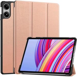 Capa Inteligente p/ Xiaomi Redmi Pad Pro / Poco Pad 12.1 c/ Suporte (Dourado-Rosa)