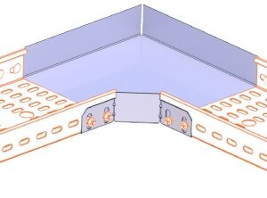 Curva Plana 90º p/ Caminho Cabos Sendzimir (200 x 60 mm)