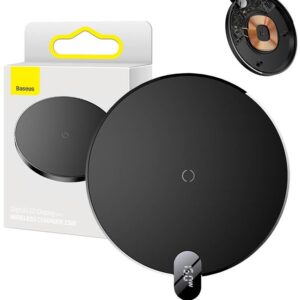 Base Carregador p/ Smartphone Wireless Digital LED 15W (Preto) - BASEUS