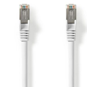 Cabo de Rede RJ45 CAT8.1 S/FTP Branco (25cm) - NEDIS
