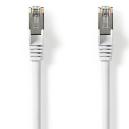 Cabo de Rede RJ45 CAT8.1 S/FTP Branco (25cm) - NEDIS
