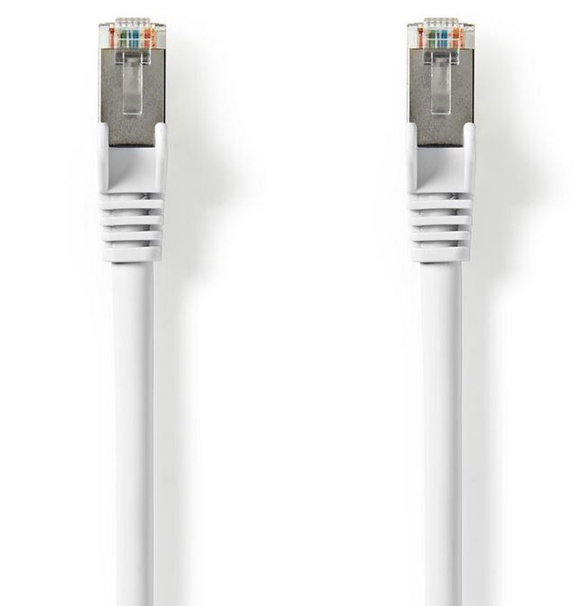 Cabo de Rede RJ45 CAT8.1 S/FTP Branco (50cm) - NEDIS