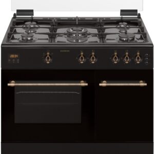 Fogão a Gás 5 Bocas + Forno 59L CCRST90EPH (Preto/Dourado) - INFINITON
