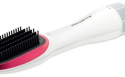 Alisador de Cabelo/Escova Vapor Seca/Alisa 900W (Branco/Rosa) - ROWENTA