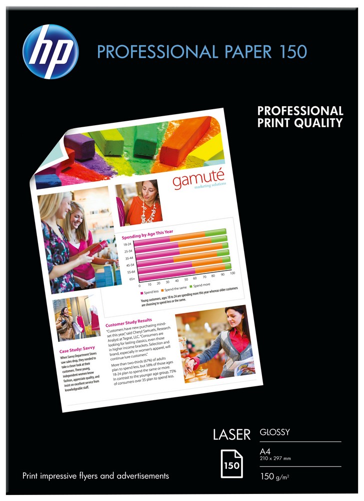 Papel de Impressão Profissional A4 (150 Folhas) - HP