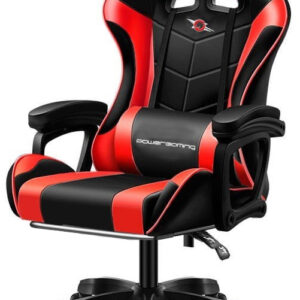 Cadeira Gaming 813 c/ Sistema Massagem e Coluna Bluetooth (Preto/Vermelho)