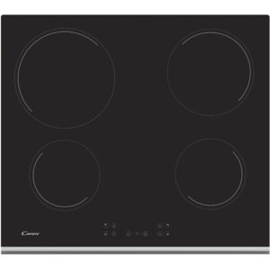 Placa de Vitrocerâmica c/ 4 Bocas 590x520mm 6500W (Preto/Inox) - CANDY