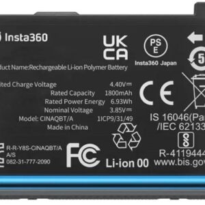 Bateria 1800mAh p/ C?mara de A??o X3 - INSTA360
