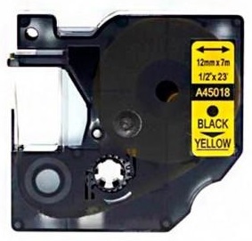 Cinta Rotuladora Generica Dymo D1 45018 (S0720580) - Preto/Amarelo