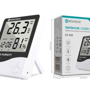 Relógio Digital NOVOTECK CK-005 com Indicador de Temperatura e Umidade - Alarme e Monitoramento Ambiental