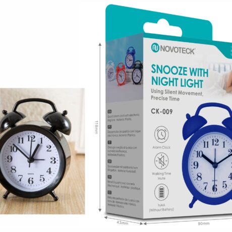 Despertador Clássico NOVOTECK CK-009 Negro