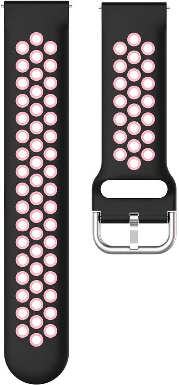 Pulseira 20 mm Amazfit Bip / GTS / Bip Lite / Huawei / Samsung (Preta/Rosa) - COOL