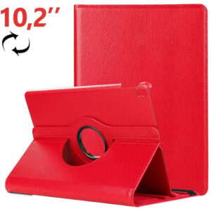 Capa Girat?ria iPad 2019/2020/2021 10,2 Couro Sint?tico (Vermelho) - COOL