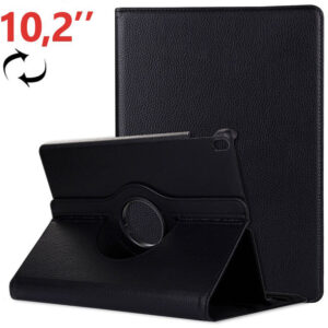 Capa Girat?ria iPad 2019/2020/2021 10,2 Couro Sint?tico (Preto) - COOL