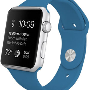 Correia Apple Watch Series 1/2/3/4/5/6/7/SE (42 / 44mm) Borracha (Azul) - COOL