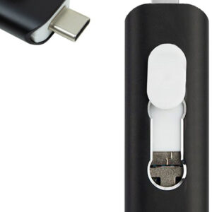 Pen Drive USB 128GB 3 em 1 Lightning / Type-C / Micro-USB (Preto) - COOL
