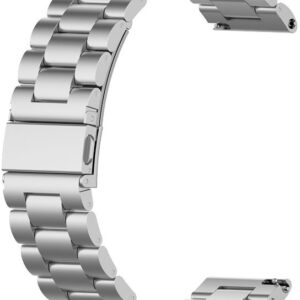 Pulseira Metal Xiaomi Amazfit Bip / GTS / Bip Lite / Huawei / Samsung / Oslo (Prateada) - COOL