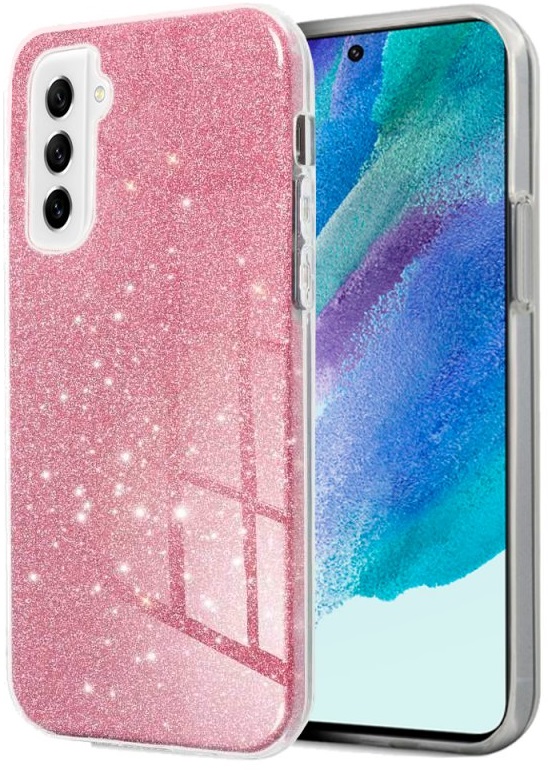 Capa Samsung G990B Galaxy S21 FE Glitter (Rosa) - COOL