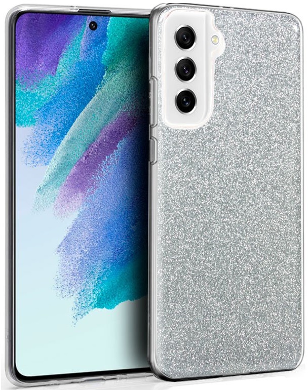 Capa Samsung G990B Galaxy S21 FE Glitter (Prateado) - COOL