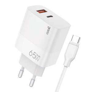 Carregador Universal PD Tipo-C + USB 65W (Branco) - COOL