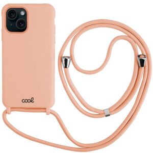 Capa c/ Cordão Liso p/ iPhone 15 (Rosa) - COOL