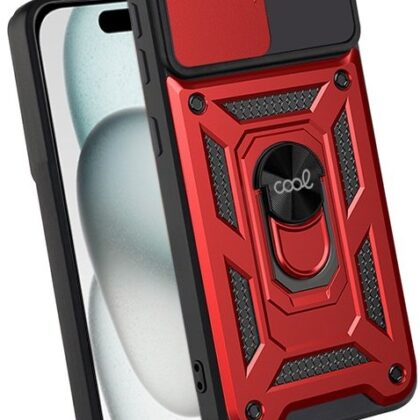 Capa p/ iPhone 15 Anel Duro (Vermelho) - COOL