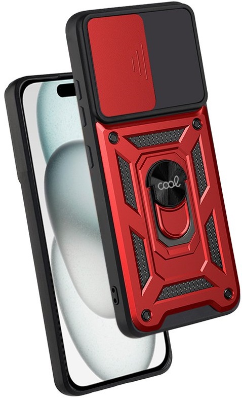 Capa p/ iPhone 15 Anel Duro (Vermelho) - COOL