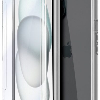 Capa de Silicone 3D p/ iPhone 15 Frente + Verso (Transparente) - COOL