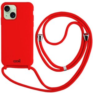 Capa c/ Cord?o Liso p/ iPhone 15 Plus (Vermelho) - COOL