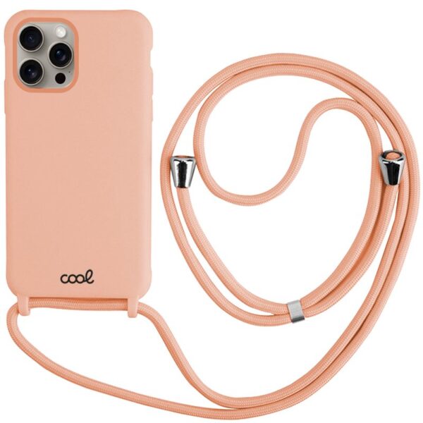 Capa c/ Cordão Liso p/ iPhone 15 Pro Max (Rosa) - COOL