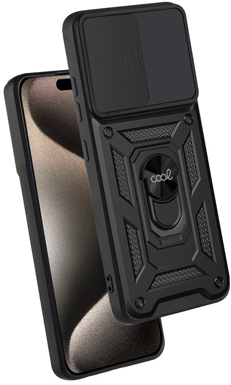 Capa p/ iPhone 15 Pro Max Anel Duro (Preto) - COOL